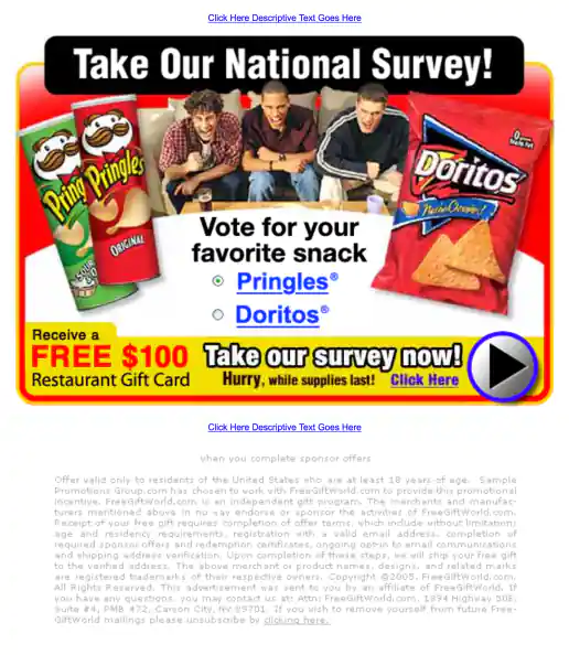 Adteractive “Take Our National Survey!” Pringles vs. Doritos Couch Potato Snack Campaign