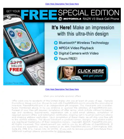Adteractive “Free Special Edition Black Motorola RAZR Phone” Campaign