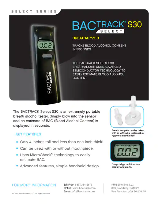 BACtrack Select S30 Marketing Sheet project image