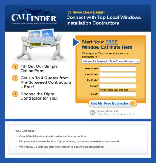 CalFinder One-Step Signup Landing Page Design