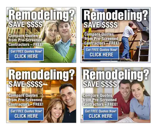 CalFinder “Remodeling? Get Free Quotes Now” Banner Ad Designs