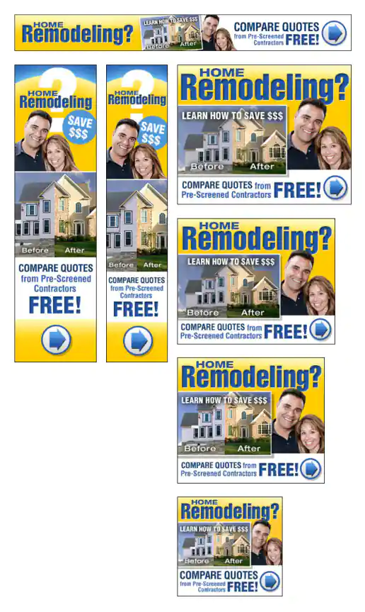 CalFinder Home Remodeling “Before and After” Banner Ads