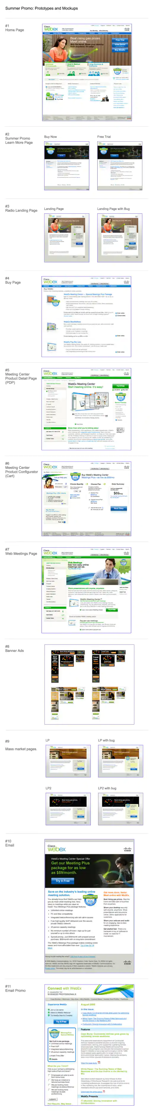 Cisco WebEx Meetings Plus Summer Campaign Prototypes and Mockups Presentation project image