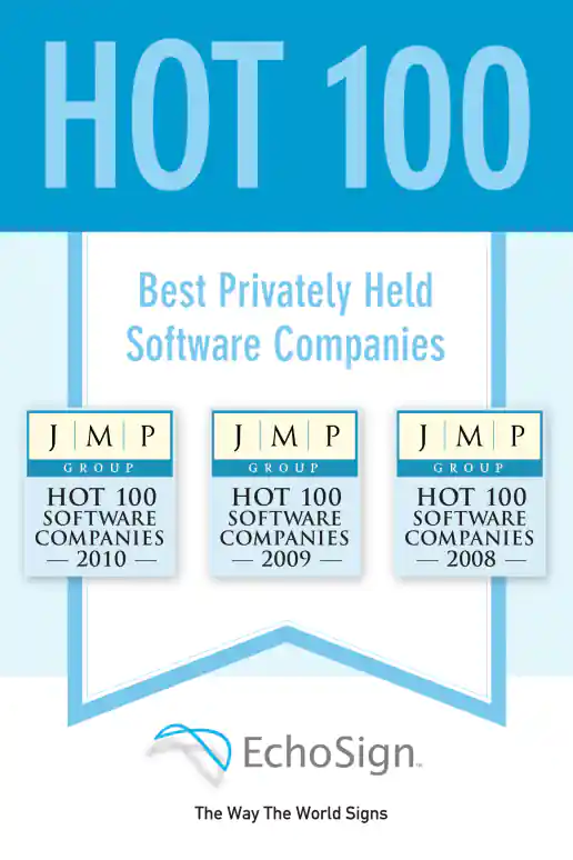 EchoSign JMP “Hot 100” Award Poster