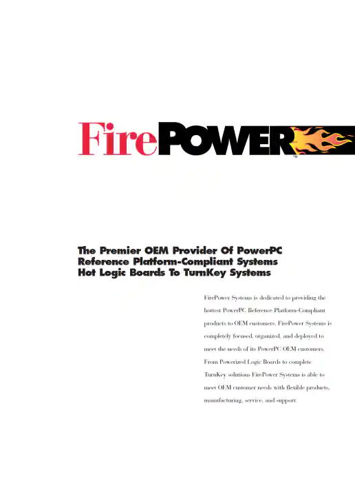 FirePower Systems Tri-fold Power PC Logic Board Brochure