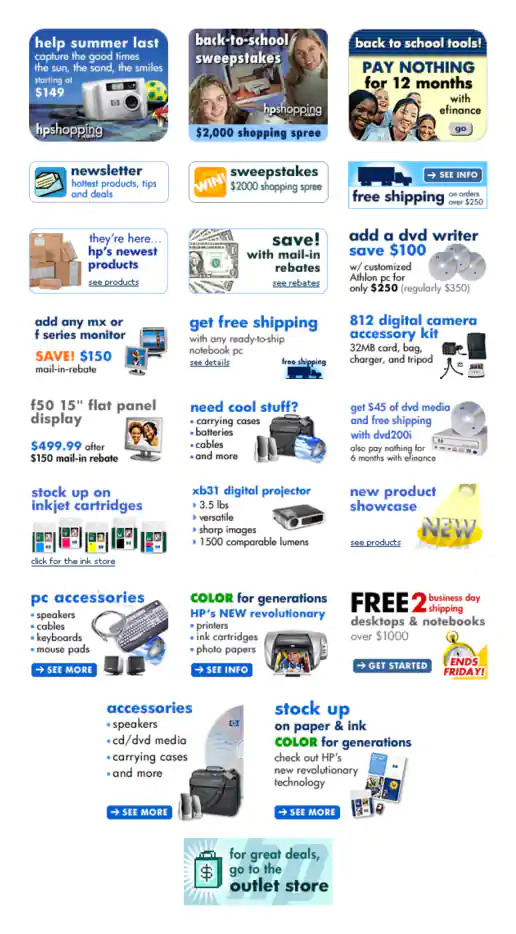 HPShopping.com Various Onsite Product Promotion Graphics project image
