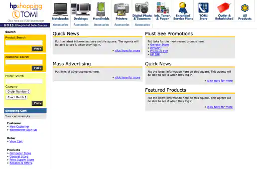 HPShopping.com Telephone Order Management Interface (TOMI) Call Center Interface project image