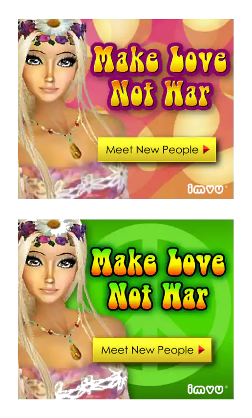 IMVU “Make Lover Not War” Banner Ads project image