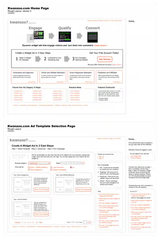 Kwanzoo Website Redesign Page Wireframes project image