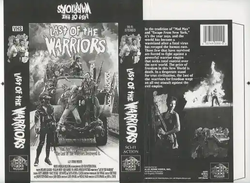 Last Of The Warriors VHS Jacket
