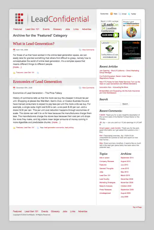 LeadConfidential.com Website Design