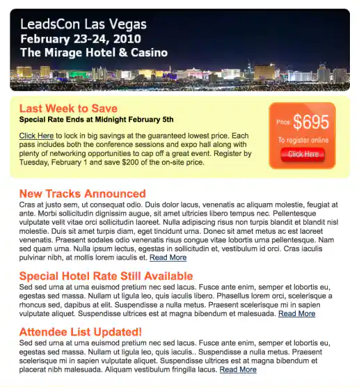 LeadsCon Las Vegas “Last Week To Save” Announcement Email project image