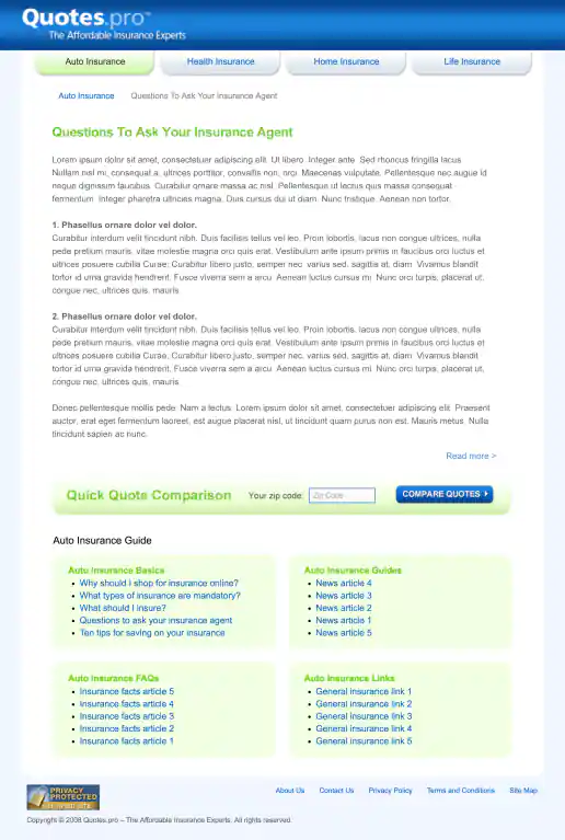 Insurance Article Template Design project image