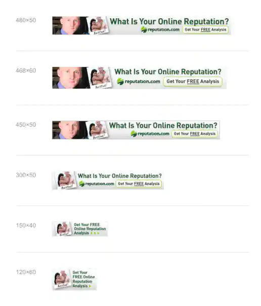Reputation.com Banner Ad Resizing/Ad Breakdowns project image