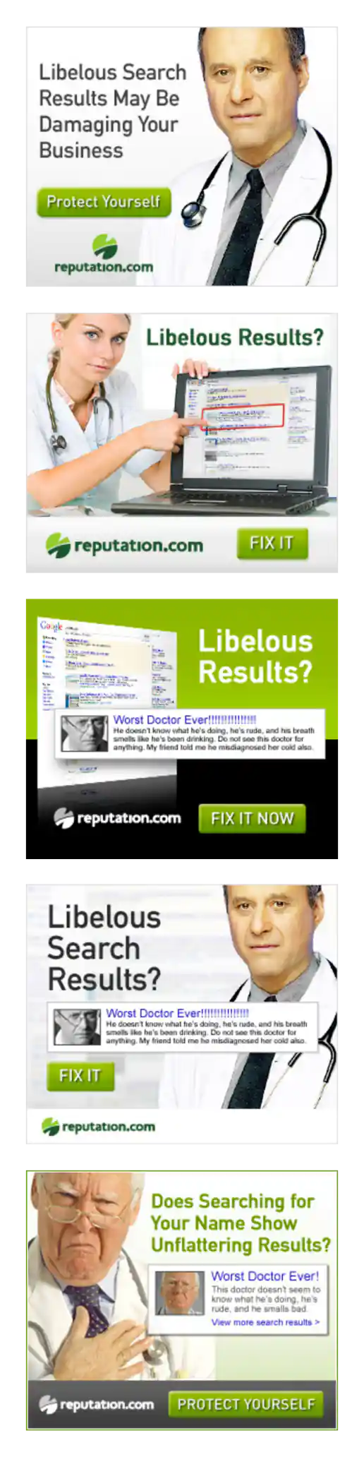 Reputation.com Fix Libelous Search Results Banner Ad Directions