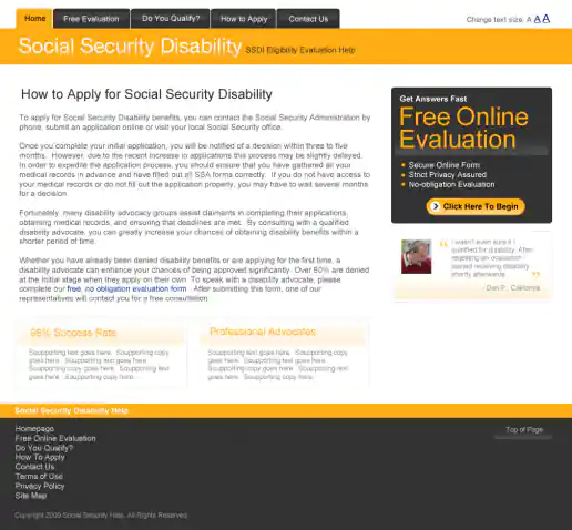 Social Security Disability Microsites