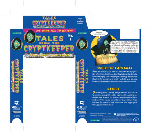 Sony Wonder Tales From The Crypt Keeper VHS Jacket for While The Cats Away and Nature project image