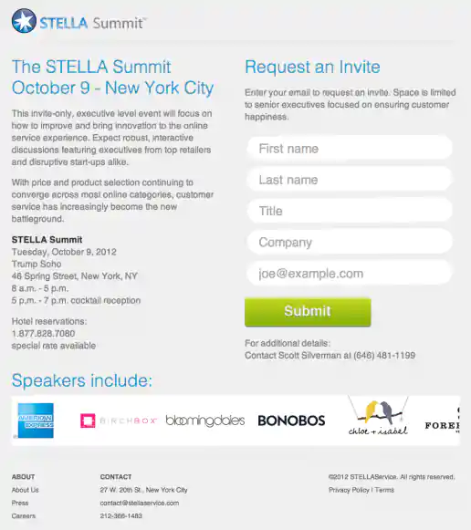 Stella Summit Landing Page Design project image