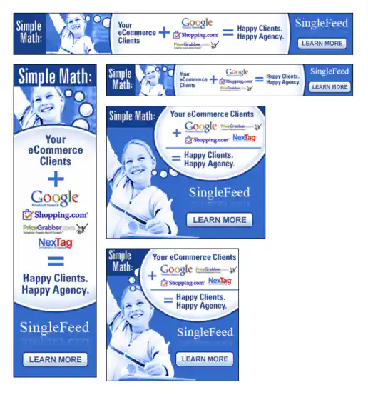 Vendio SingleFeed “Simple Math” Banner Ads project image