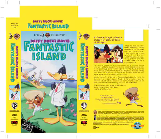 Warner Home Video Looney Tunes Daffy Duck’s Movie Fantastic Island VHS Jacket