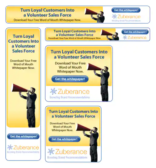 Zuberance “Turn Loyal Customers Into A Volunteer Sales Force” Banner Ads