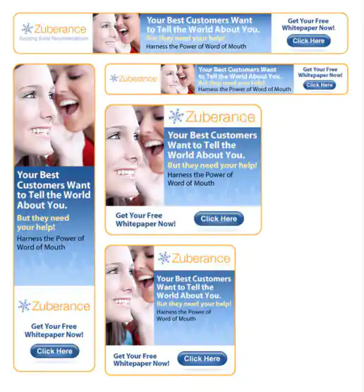 Zuberance “Your Best Customers Want To Tell The World About You” Banner Ads